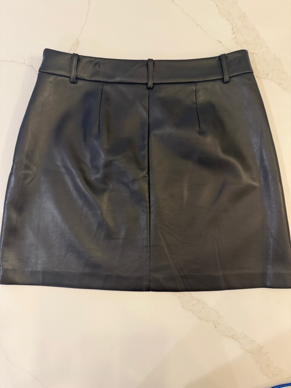 LOFT Black Faux Leather Mini Skirt